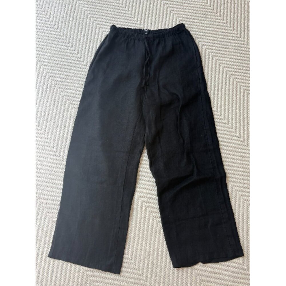 ☀️J. Crew - Black Soleil 100% Linen Pants - S